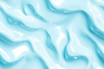 Obraz premium Seamless White Turquoise smooth, glossy surface with flowing, wavy patterns in a light blue color. The texture appears fluid and reflective, resembling liquid or gel.