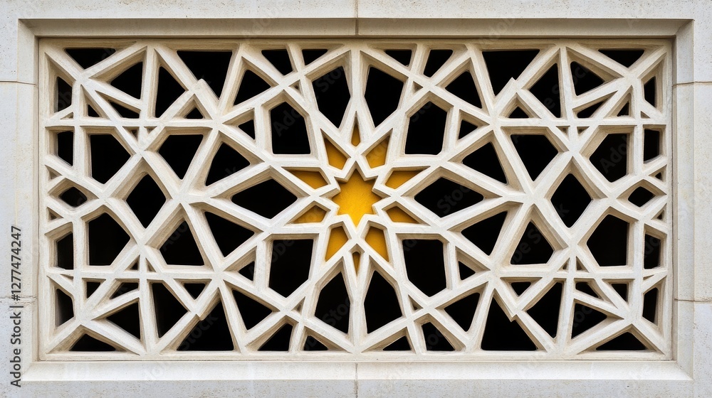Aufkleber intricate geometric pattern in stone architecture with bright center