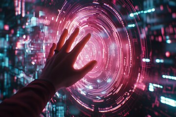 Hand Interacting with Holographic Interface