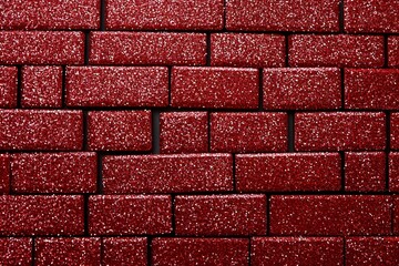 Obraz premium Red Glitter Brick Tile Wall Texture