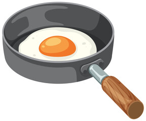 Fried Egg in a Skillet Illustration