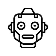 AI robotic face outline icon