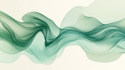 Fototapeta premium Abstract green flowing fabric waves. Ideal for backgrounds, websites, or design projects needing a serene, elegant aesthetic.