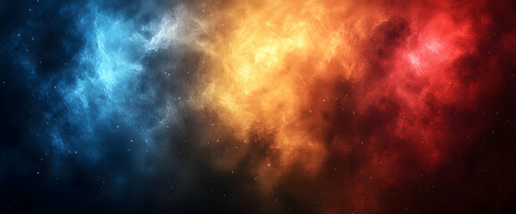 Fototapeta premium Cosmic Nebula in Vivid Blue Red and Orange Hues