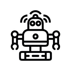 AI robot with mechanical arms icon