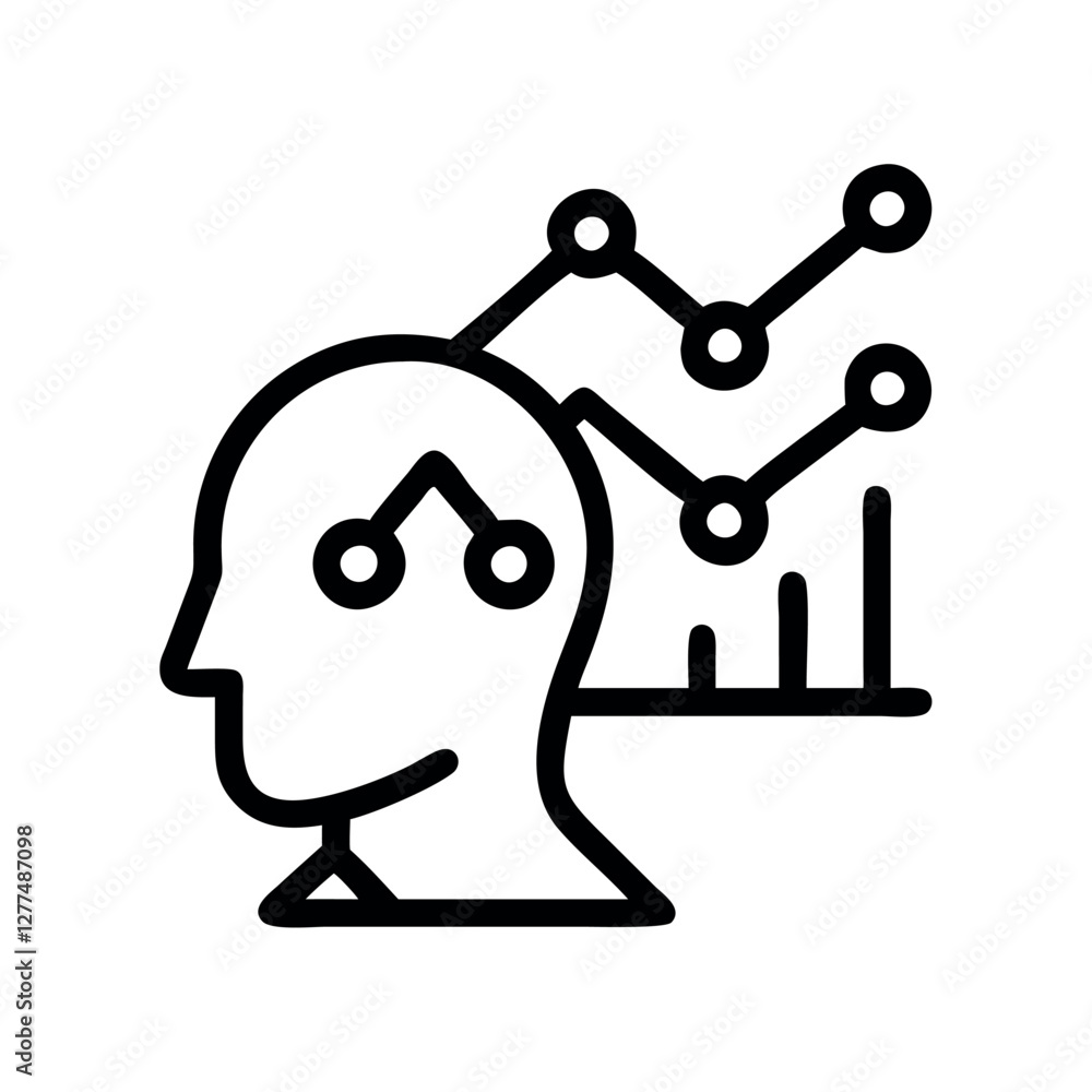 Poster ai data analysis with chart icon