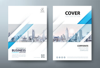 Blue Annual report brochure flyer design template vector, Leaflet, presentation book cover templates, layout in A4 size