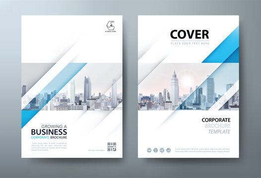 Blue Annual report brochure flyer design template vector, Leaflet, presentation book cover templates, layout in A4 size