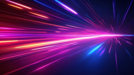 Obraz premium Abstract speed light streaks, pink, blue, and orange. Ideal for tech, energy, or futuristic designs.