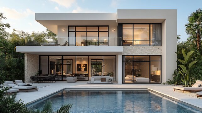 Stylish flyer mockup for a luxury real estate promotion featuring sleek design and customizable property images isolated on a transparent background