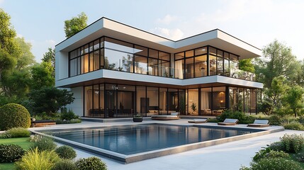 Fototapeta premium Stylish flyer mockup for a luxury real estate promotion featuring sleek design and customizable property images isolated on a transparent background