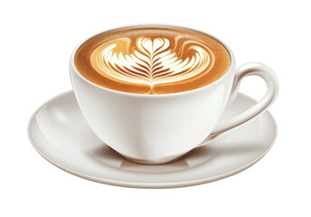 A cup of coffee isolated on a transparent background.