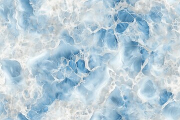 Seamless Blue Lace Agate beautiful abstract background featuring swirling patterns of light and dark blue hues, resembling marble or water. The texture is smooth and fluid, creating a calming effect.