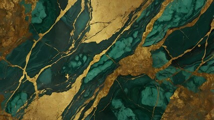 gold and green marble stone textured background wallpaper generative ai