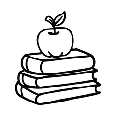Apple on Stack of Books Education, Knowledge, Learning, School, Study