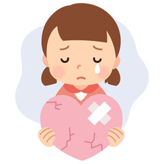 心が傷つき涙を流す女の子　子どものこころ　メンタルケア