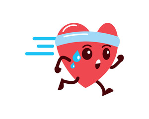 Healthy heart jogging with headband icon
