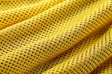 Yellow Mesh Fabric Texture Close-up Studio Shot
