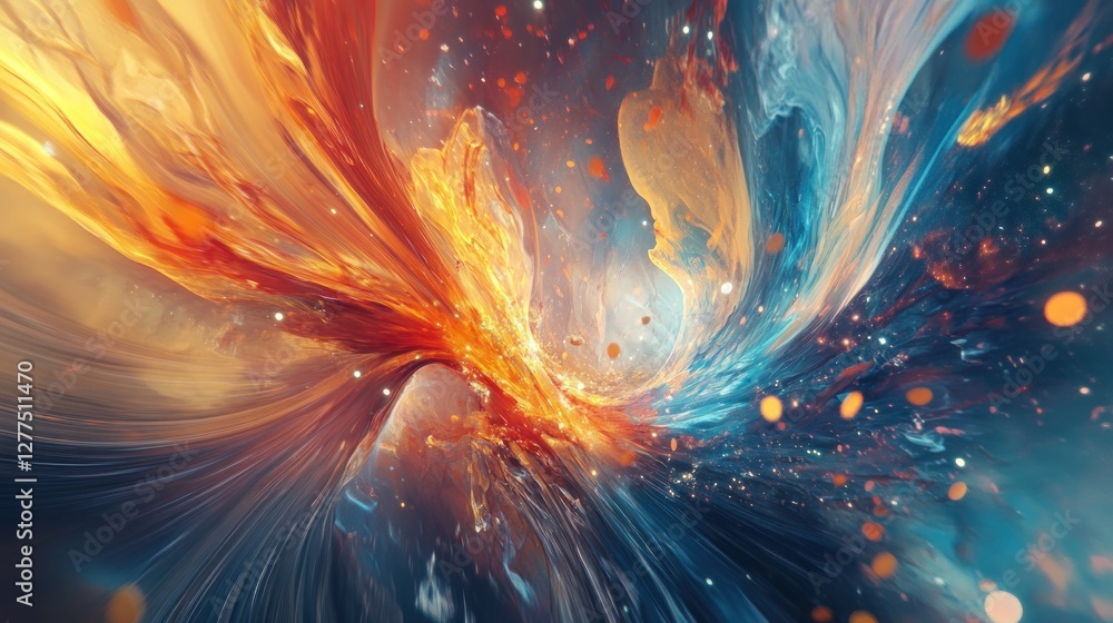 Poster abstract fractal background with space