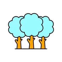 trees icons  symbol vector elements for infographic web