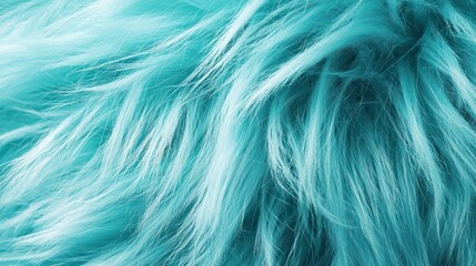 Fototapeta premium Vibrant tones and smooth flowing strands define this fluffy turquoise fur.
