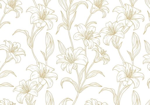 Vold floral pattern elegant lily
