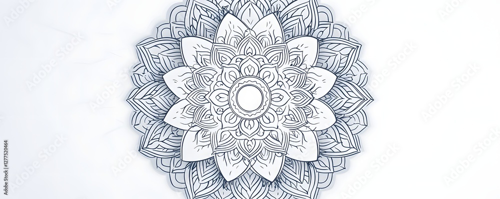 Poster intricate mandala design with layered floral and circular patterns
