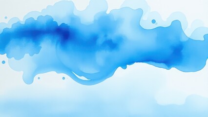 a watercolor image that captures the essence of a blue splash, with gradients of blue blending seamlessly and splatters that give a sense of energy and spontaneity