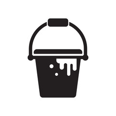Bucket icon logo design template isolated illustration