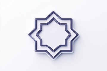 3D badge icon, modern, sharp edges with simple design on white.