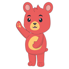 Cute Bear Cartoon Character Isolated on White Background. Vector Illustration.