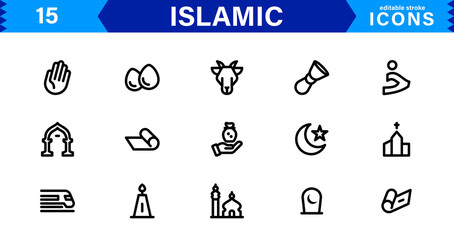 Islamic and Religion Icon Set. High-Quality Vector Icons for Faith-Based Designs and Spiritual Projects