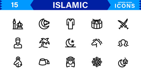 Islamic and Religion Icon Set. High-Quality Vector Icons for Faith-Based Designs and Spiritual Projects