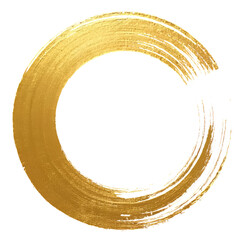 Golden brushstroke circle round frame png clipart cutout transparent isolated. The beauty of imperfection: a hand-painted golden brushstroke circle 