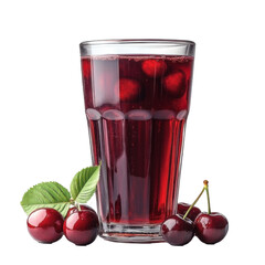 Cherry Juice in Glass Isolated on Transparent Background – High-Resolution PNG