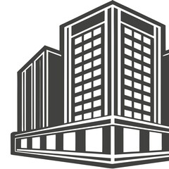black and white buildings