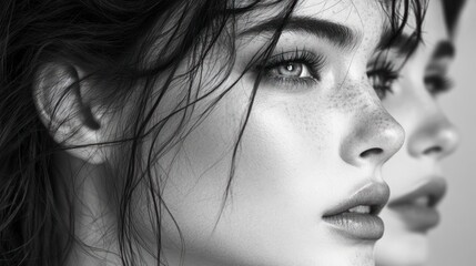 Fototapeta premium Captivating Portraits of Women Reflecting Ambition and Realism in a Contemporary Artistic Space