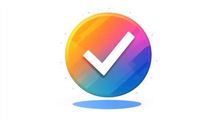 Vibrant checkmark icon isolated on a transparent background for confirmation to do lists and productivity apps