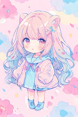 Adorable Chibi Girl – Pastel Dream