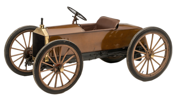 Antique wooden child's car, vintage display, museum piece