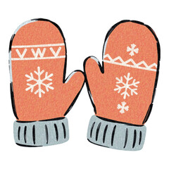 Illustration of Mittens Representing Cozy Winter Essentials Isolated on White Background.