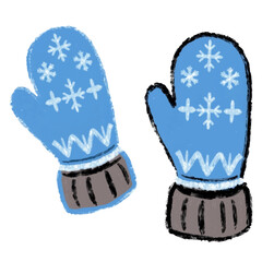 Illustration of Mittens Representing Winter Holidays Isolated on White Background.