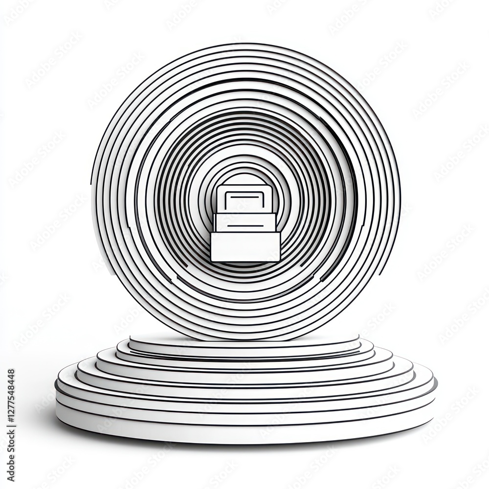 Poster 3d icon symbolizing a loading process with a solid white backdrop.