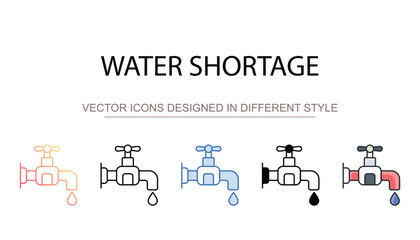 Water Shortage icon design with white background stock illustration