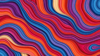 Obraz premium an artwork featuring a rich, textured composition of undulating, multicolored bands, with a focus on blending and transitioning between hues to create a visually striking effect