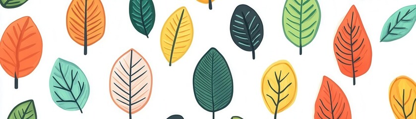 Organic leaf pattern flat design front view eco-friendly theme cartoon drawing