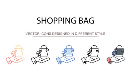 Shopping Bag icon design with white background stock illustration