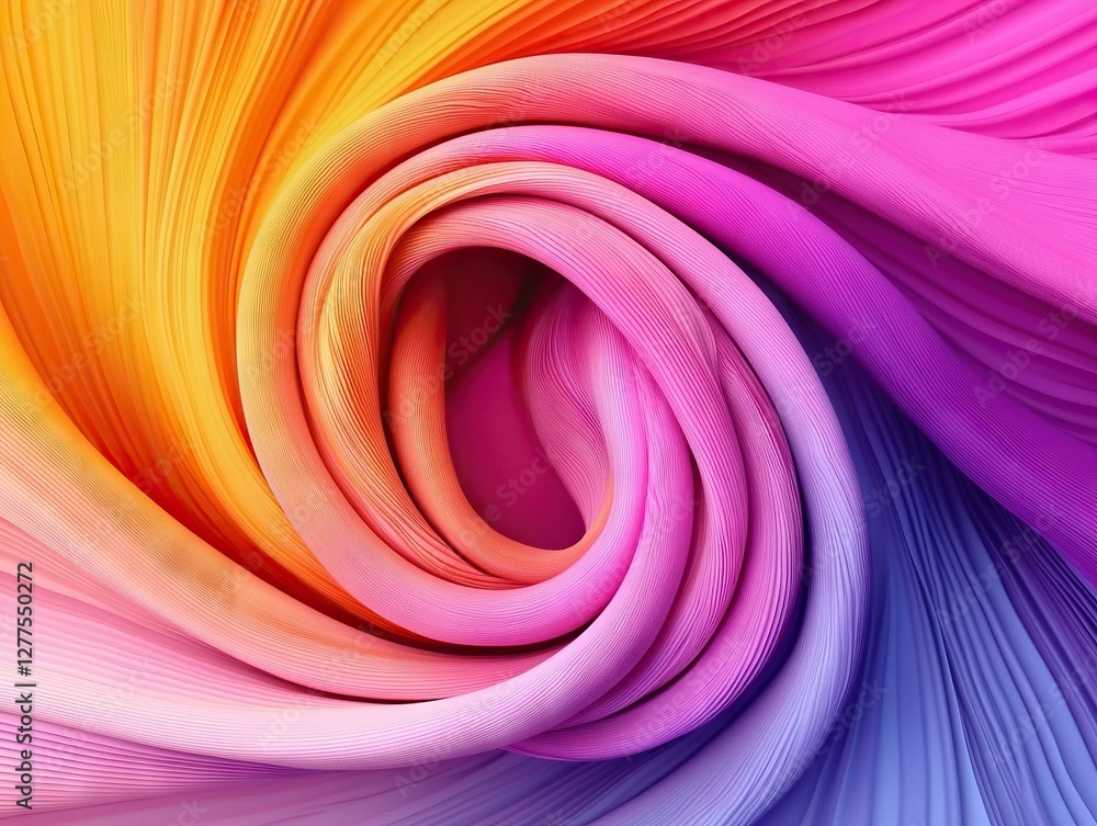 Poster vibrant fabric swirl abstract design textile art colorful environment close-up view visual harmony