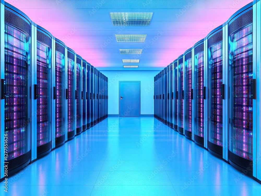Aufkleber data center operations high-tech server management modern facility digital infrastructure futuristic