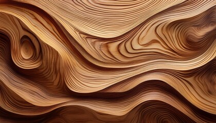 Fototapeta premium Abstract Curved Wooden Texture Pattern with Wavy Lines